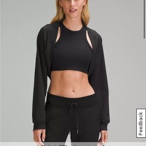 Lululemon black French Terry Long-Sleeve Shrug size 10